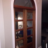 Double Mahogany interior doors with arched transom