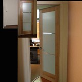 Milano door with maple frame before and after