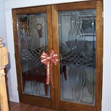 Stained Versailles double doors